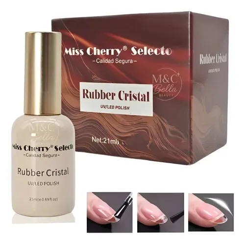 Miss Cherry Base rubber transparente 21 ml (base rubber transparente), foto de la publicación en Mercado Libre